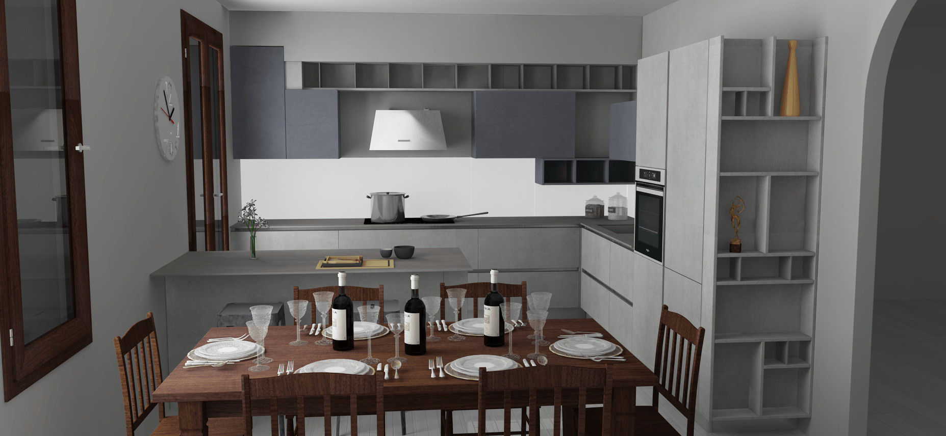 Progetto di arredamento per una cucina con penisola in stile industrial , G&S INTERIOR DESIGN G&S INTERIOR DESIGN Кухня