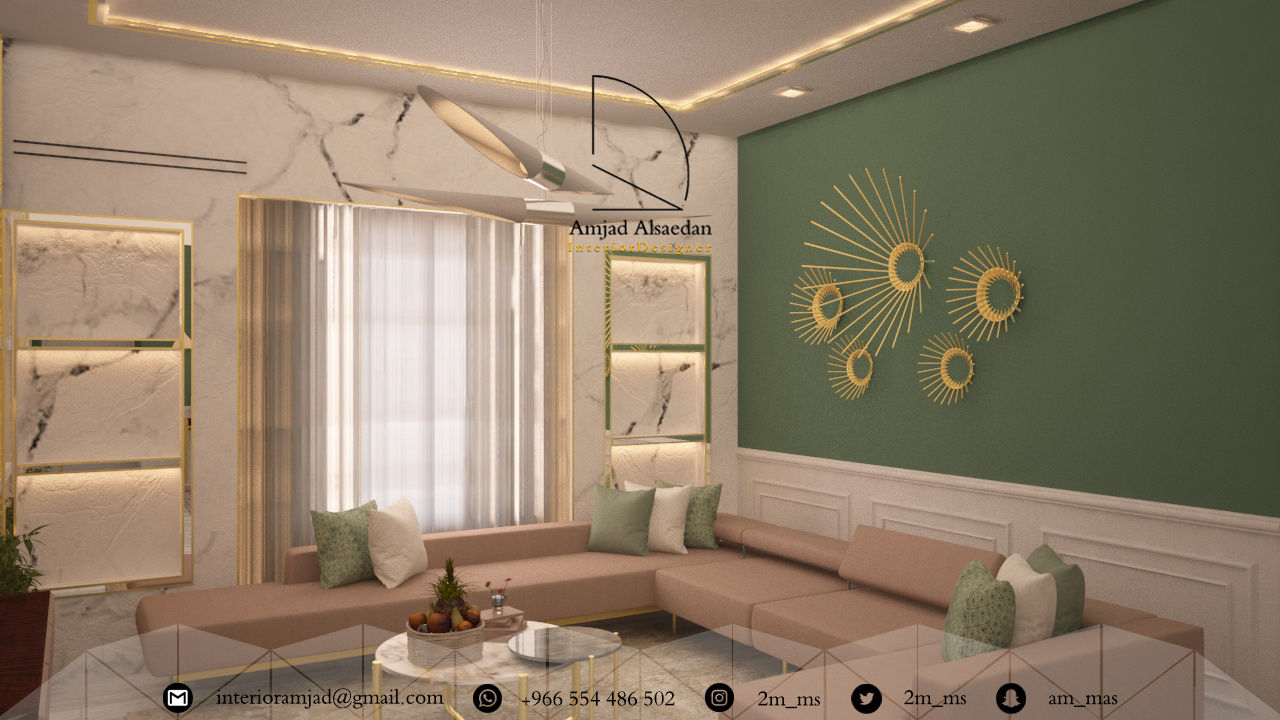 غرفة معيشة - Living room Amjad Alseaidan غرفة المعيشة معدن