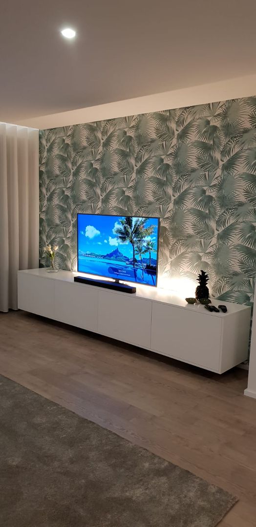 Zona de TV Alma Braguesa Furniture Salas de estar modernas MDF móvel de TV,sala de estar,TV e mobiliário
