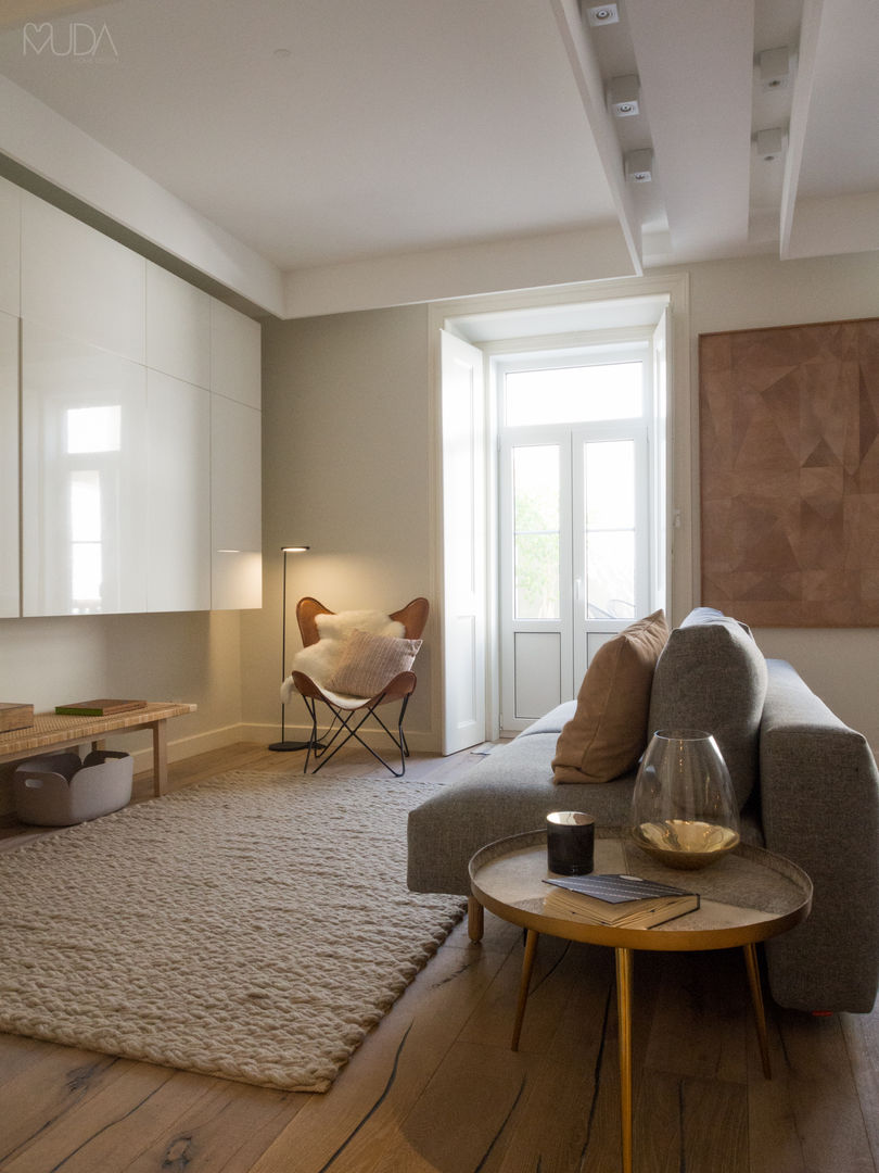 Sala Comum MUDA Home Design Salas de estar escandinavas