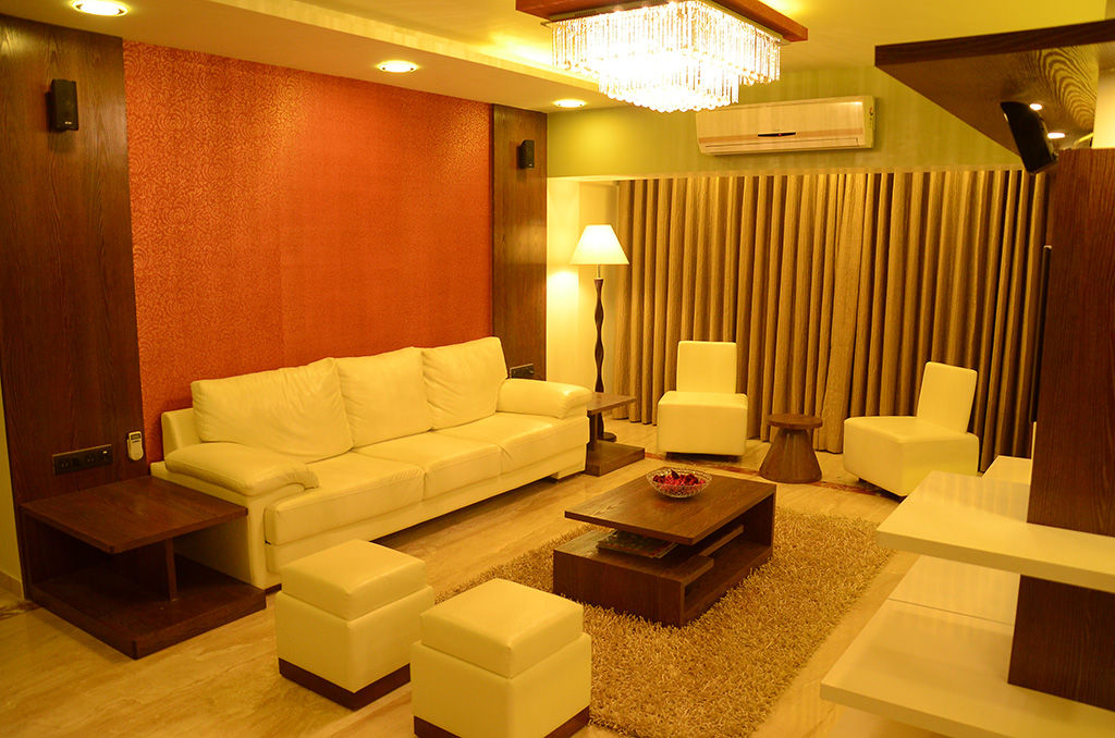 LOK NIRMAN 1800 sqft , Aesthos Interior Design and Consultancy Aesthos Interior Design and Consultancy Asiatische Wohnzimmer