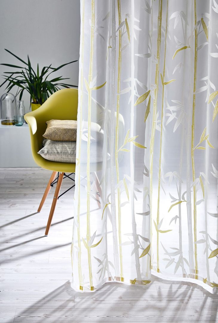 Art. 1102, AVALON, BAMBOO homify Moderne Wohnzimmer Apelt,Heimtextilien,hometextiles,Stoffe,fabric,Kissen,pillows,madeingermany,Bambus,Vorhang,curtain,Transparent