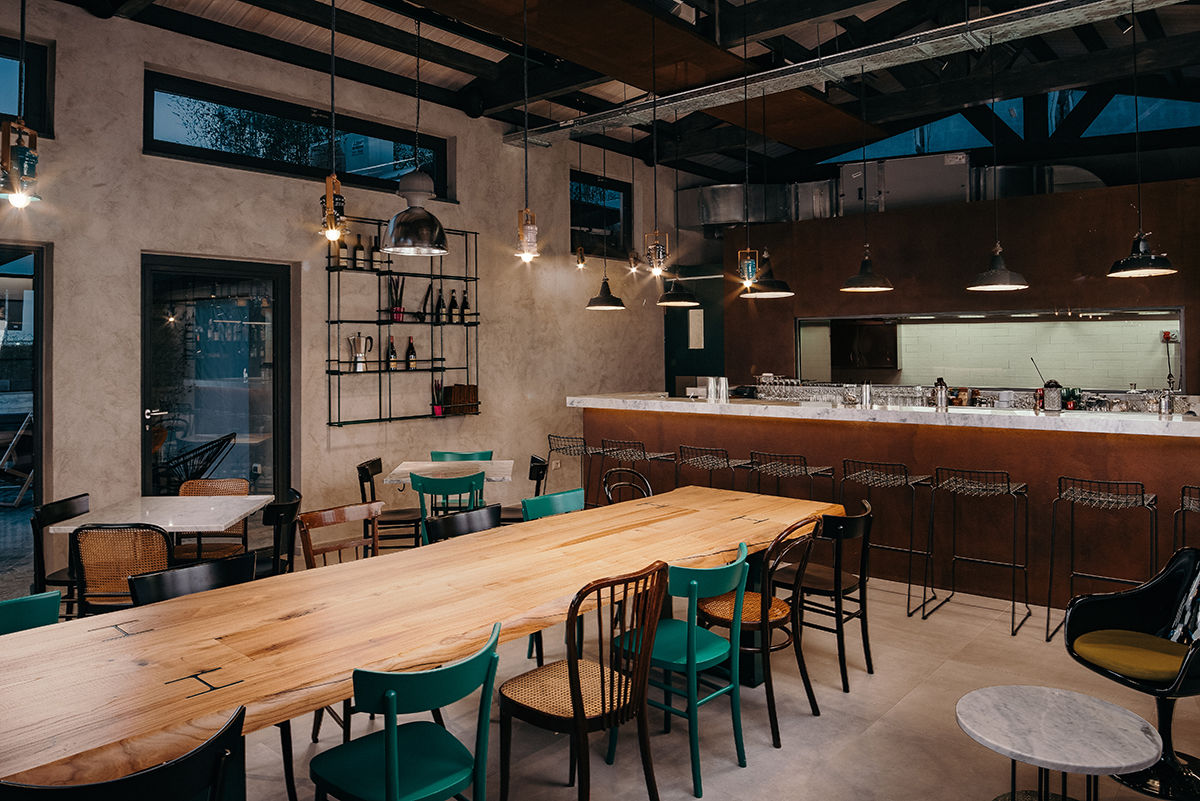 Officina Meccanica Generale - wine & tapas Bar, manuarino architettura design comunicazione manuarino architettura design comunicazione 상업공간 철 / 철강 바 & 카페