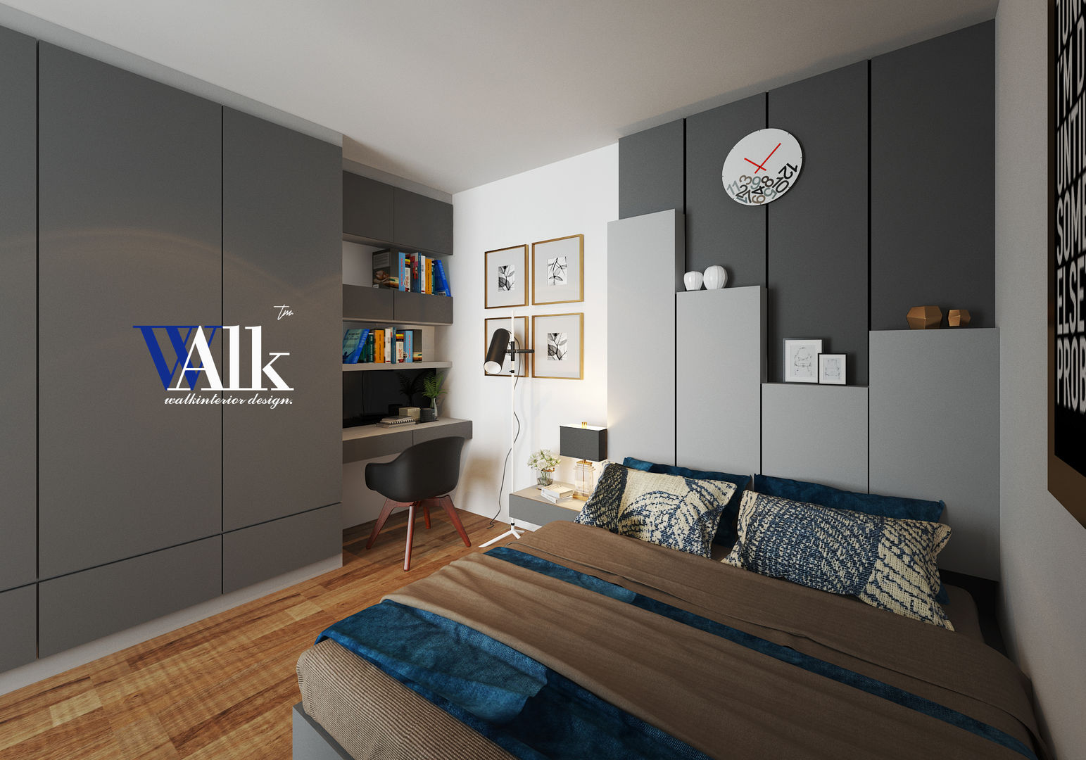 bedroom, walkinterior design walkinterior design Внутренний сад ДСП Озеленение