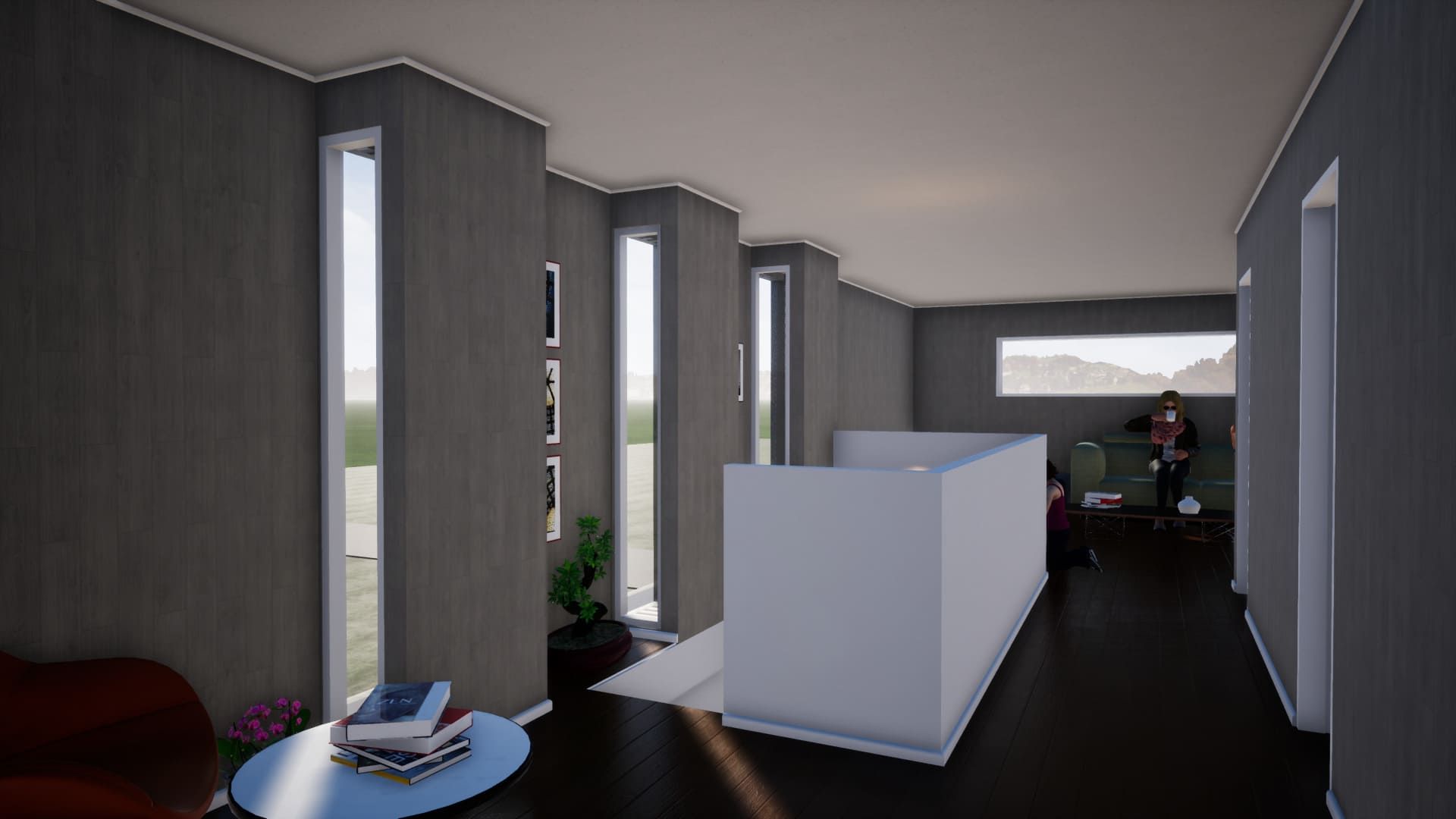 Ventanas segundo piso_ Render_3D BIM Urbano Ventanas de madera Vidrio