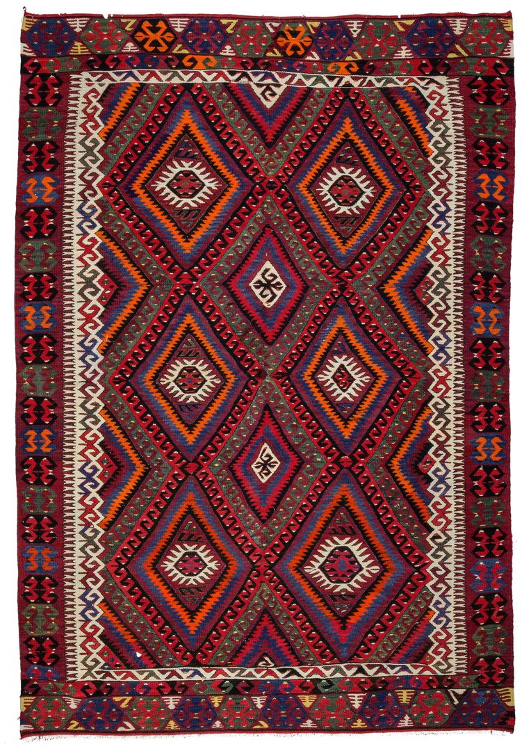 Kilim Rugs , Heritage Nomadic Art Gallery Heritage Nomadic Art Gallery Binnentuin Wol Oranje Binnenbeplanting