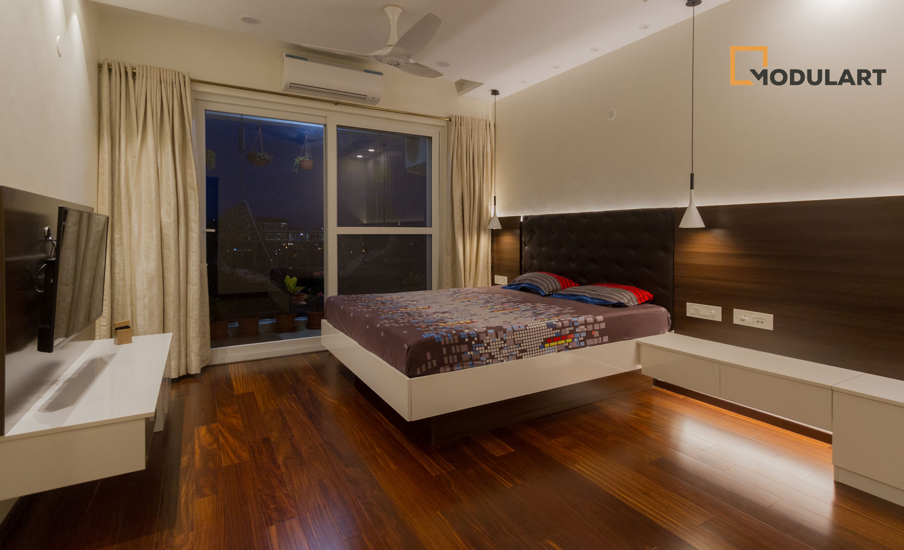 Adarsh Palm Retreat - 3BHK, Modulart Modulart Modern Yatak Odası