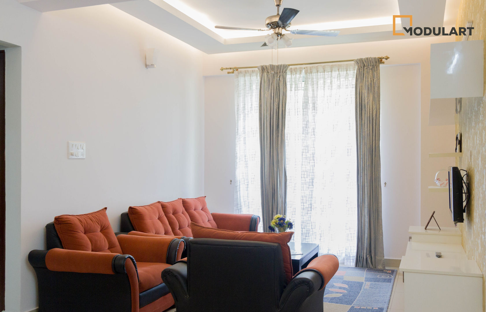 2BHK Modern Home, Modulart Modulart 모던스타일 거실