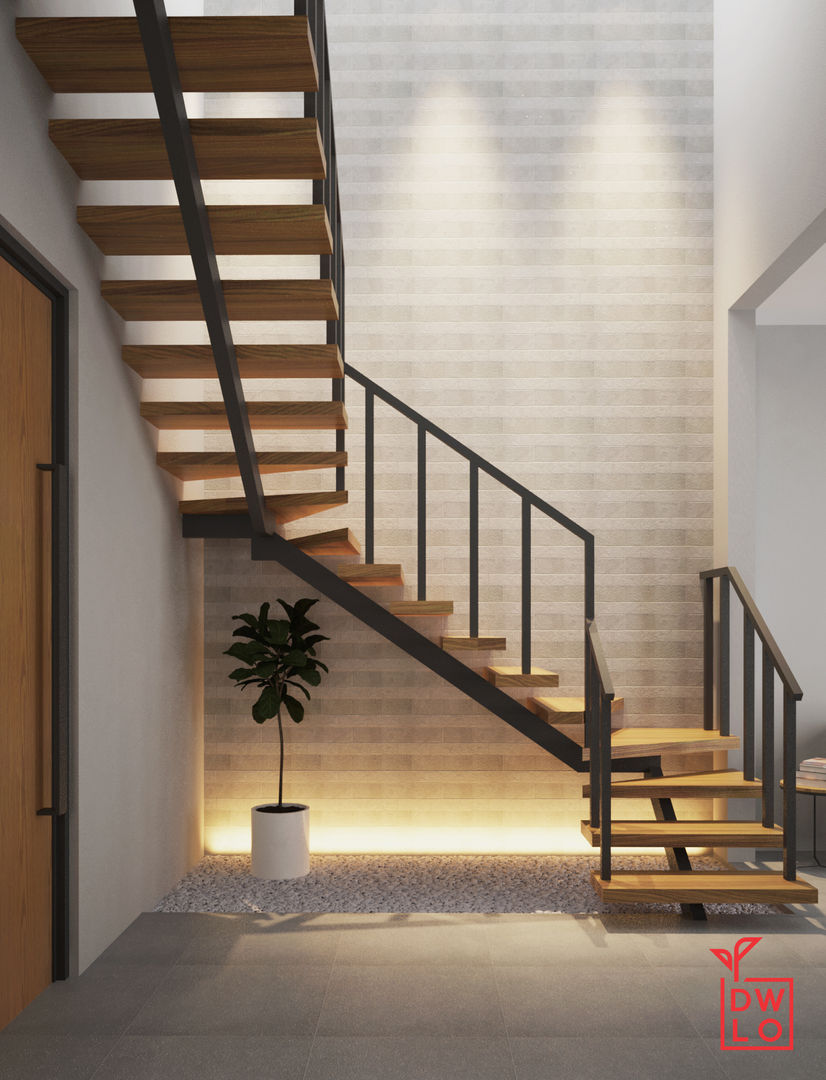 D&A House Cimanggis, Dwello Design Dwello Design Stairs Wood Wood effect