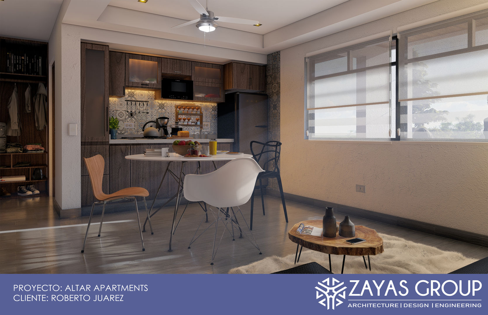 Altar apartments, Zayas Group Zayas Group 小さなキッチン 合板（チップボード）