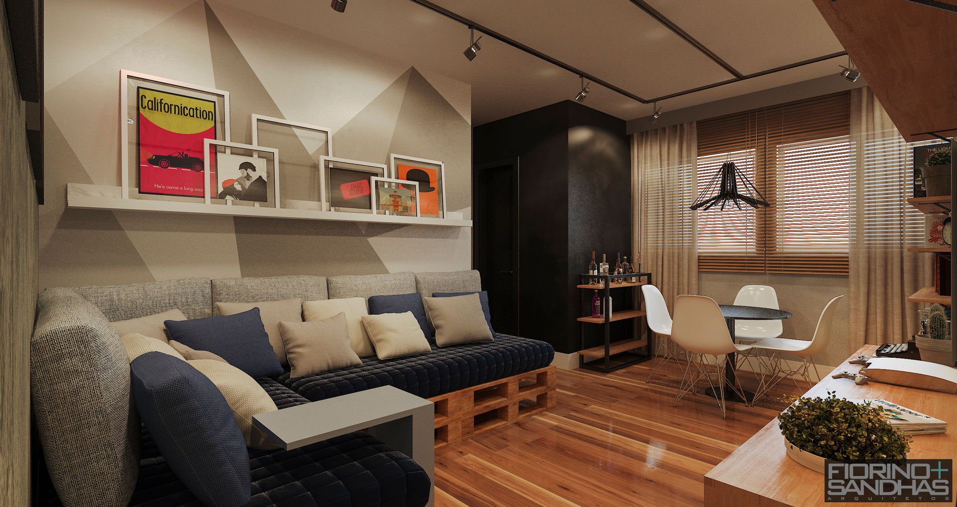 Projetos de Interiores, Fiorino + Sandhas Arquitetos Fiorino + Sandhas Arquitetos Living room