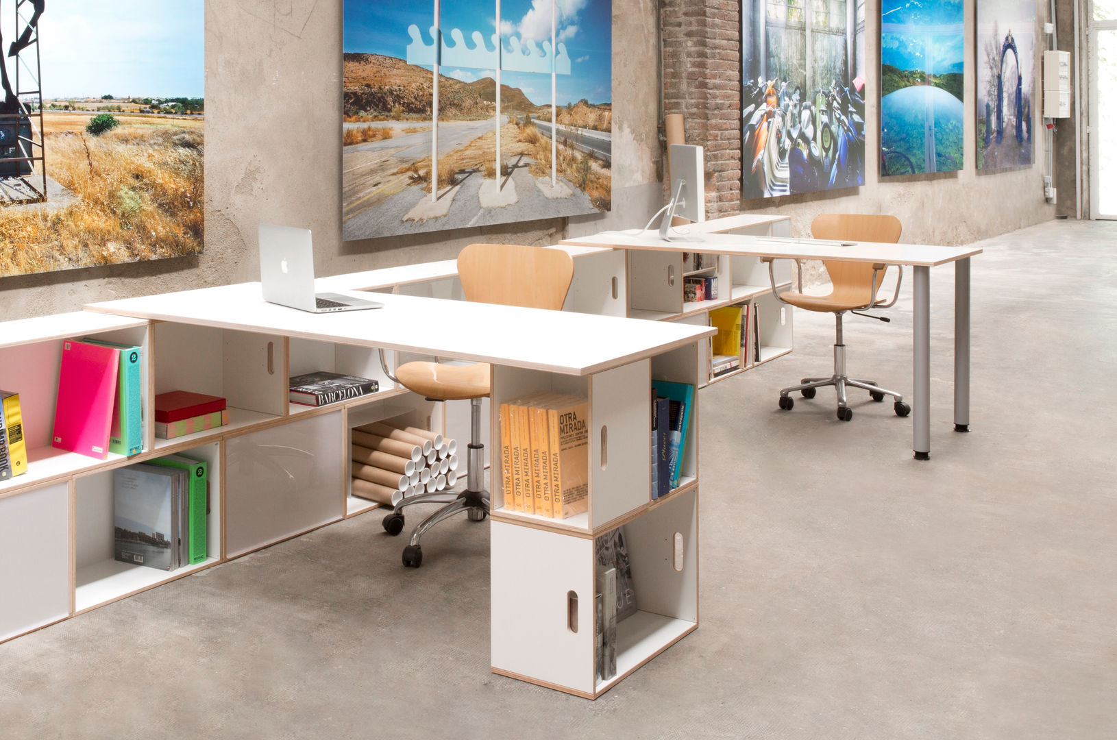 estanterías modulares para oficinas, BrickBox - Estanterías Modulares BrickBox - Estanterías Modulares مكتب عمل أو دراسة خشب رقائقي Desks