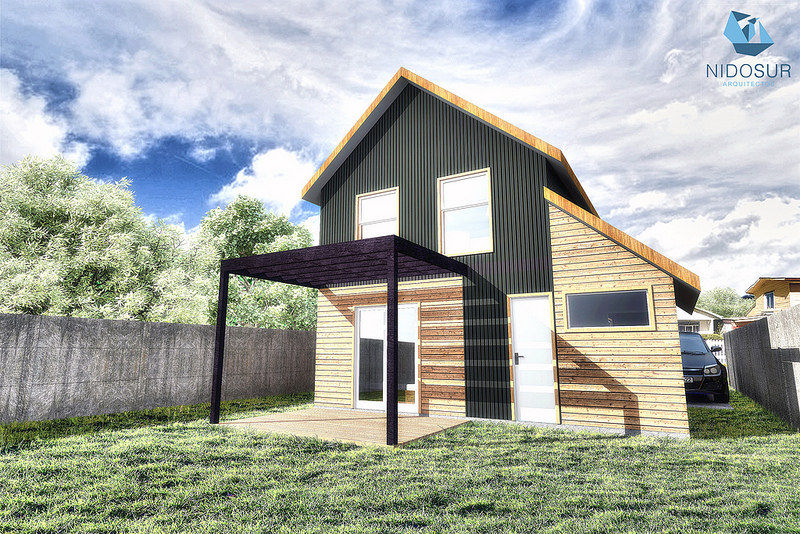 Diseño de Casa MR1 en Loncoche por NidoSur Arquitectos, NidoSur Arquitectos - Valdivia NidoSur Arquitectos - Valdivia منزل عائلي صغير