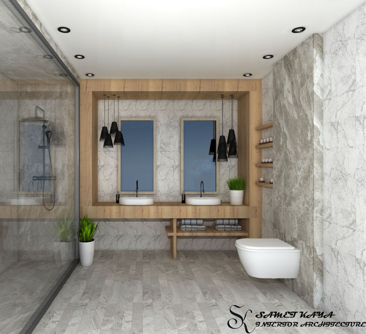 İç Mekan Tasarımlarımlarımız, SKY İç Mimarlık & Mimarlık Tasarım Stüdyosu SKY İç Mimarlık & Mimarlık Tasarım Stüdyosu Modern style bathrooms Fittings