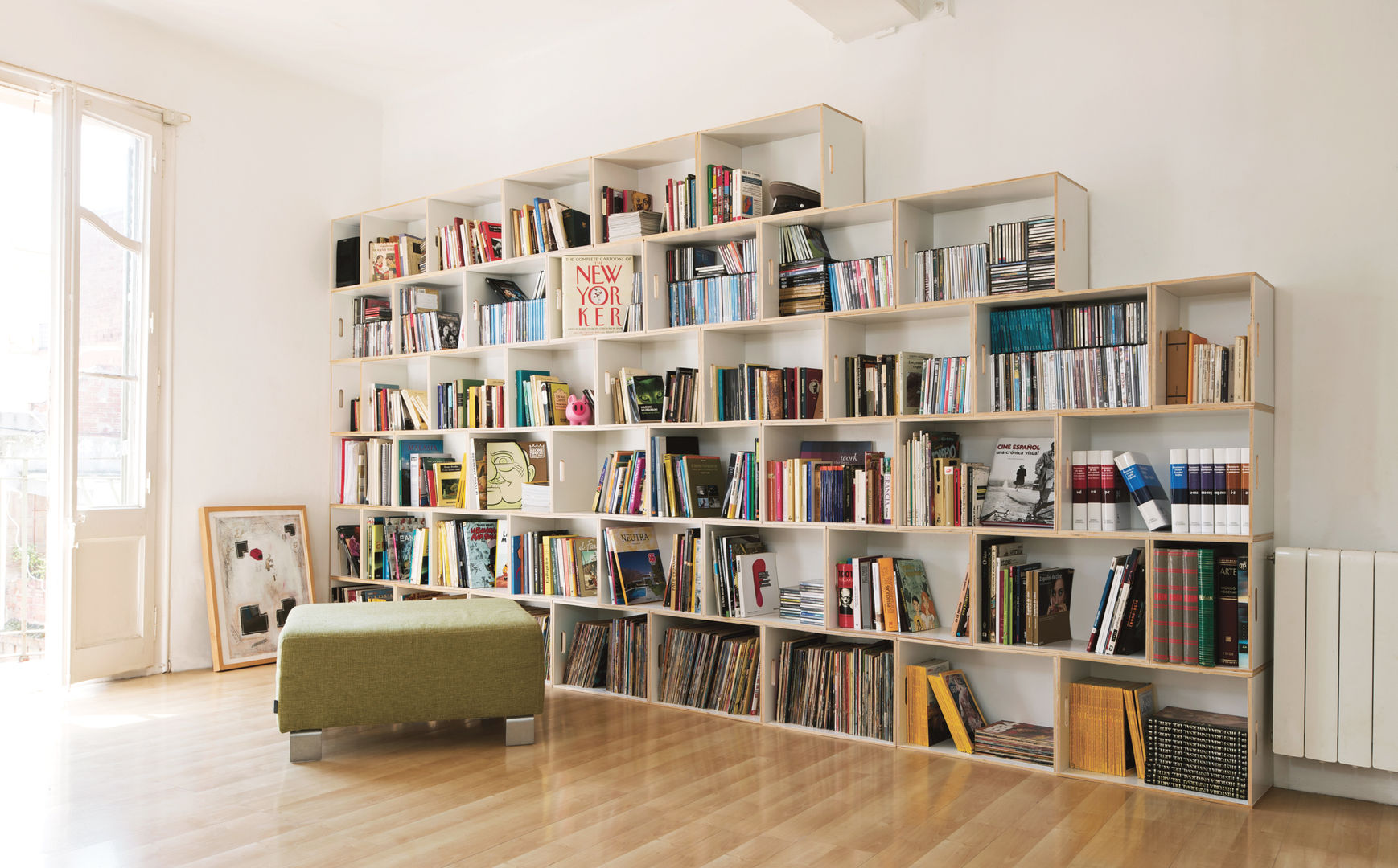Gran librería modular BrickBox BrickBox - Estanterías Modulares Livings de estilo minimalista Contrachapado