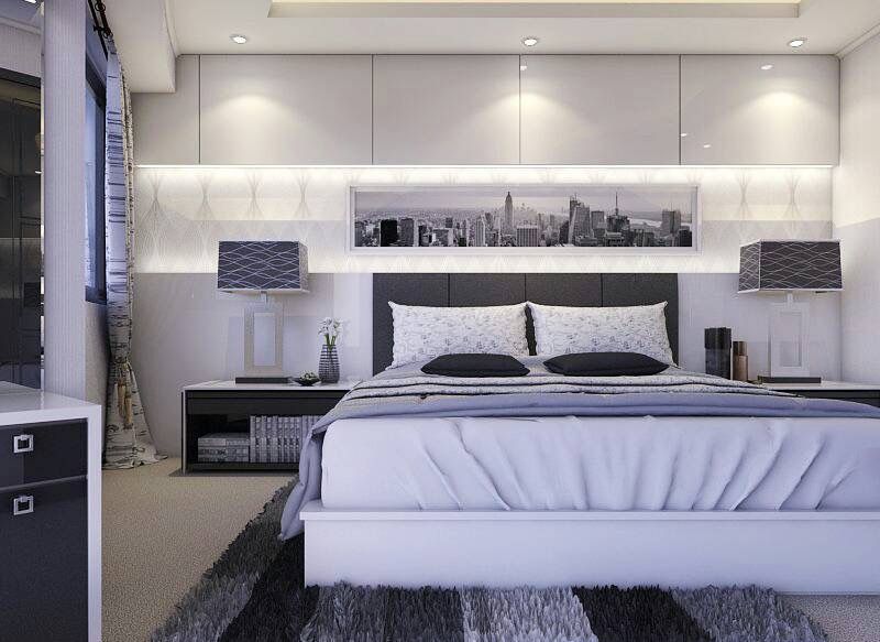 Apartemen Gading Mediterania Jakarta, Maxx Details Maxx Details Dormitorios minimalistas Mesitas de luz