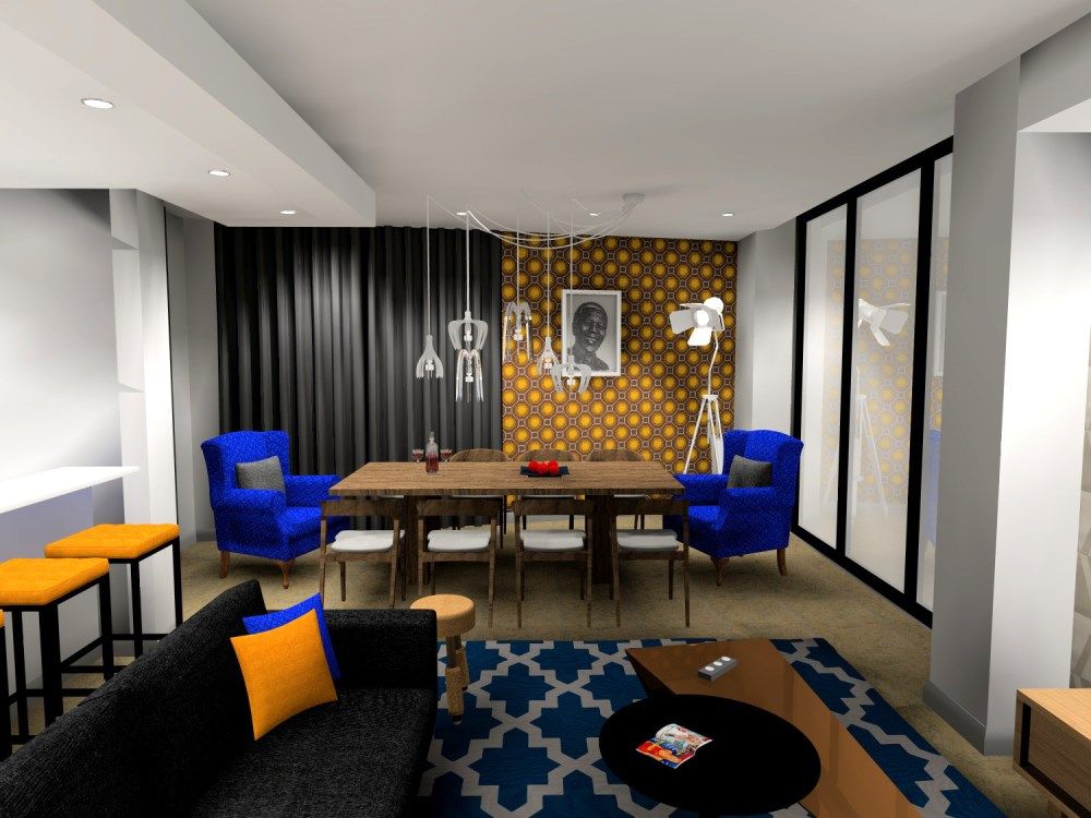 Pembroke Apartment - V and A waterfront, AB DESIGN AB DESIGN Ruang Keluarga Modern Stools & chairs