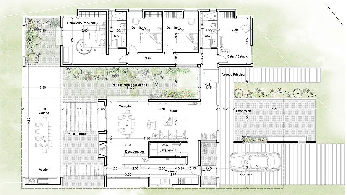 Diseño de Casa en Cañitas 01 por 1.61 Arquitectos, 1.61arquitectos 1.61arquitectos 모던스타일 주택