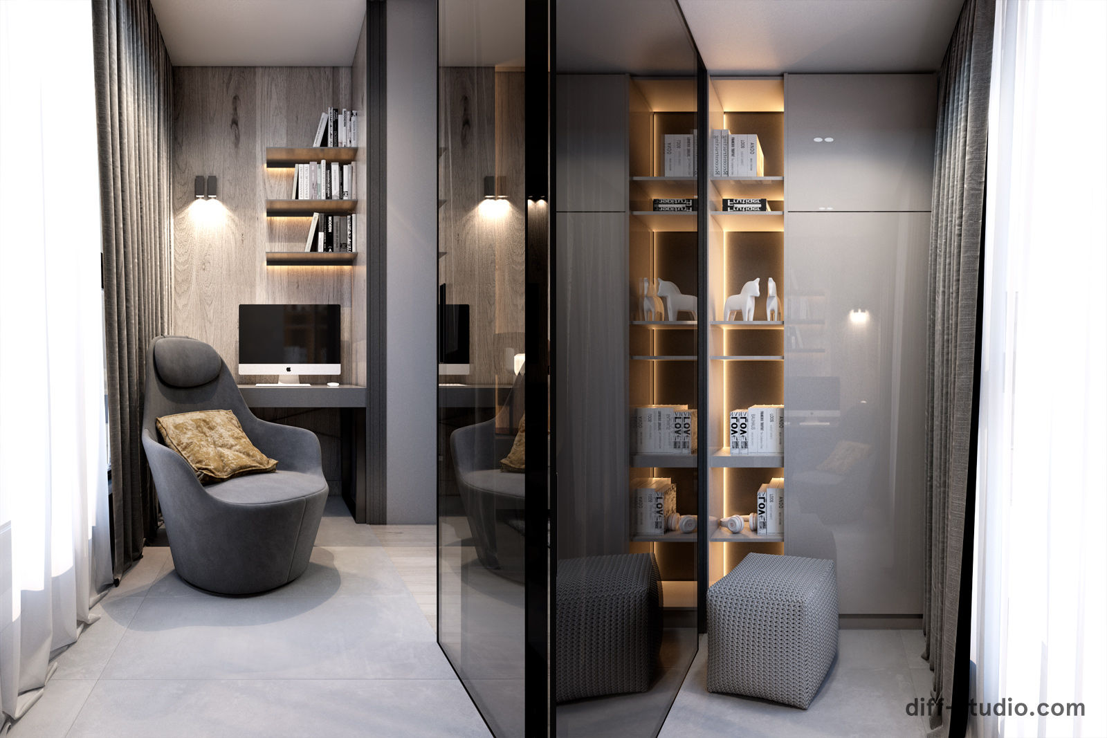 Modern functional apartment in Moscow, Diff.Studio Diff.Studio Balcón