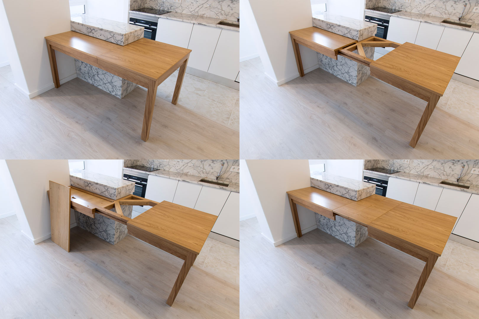 Remodelação integral de apartamento T2 , atelier B-L atelier B-L Modern kitchen Solid Wood Multicolored Tables & chairs