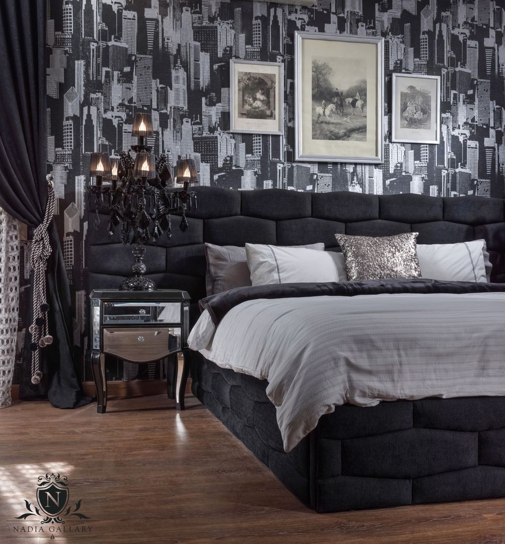 Ultra modern luxury bedroom Never be scared of black, NADIA .Gallery NADIA .Gallery บ้านและที่อยู่อาศัย ไม้ Wood effect ของใช้ในบ้าน