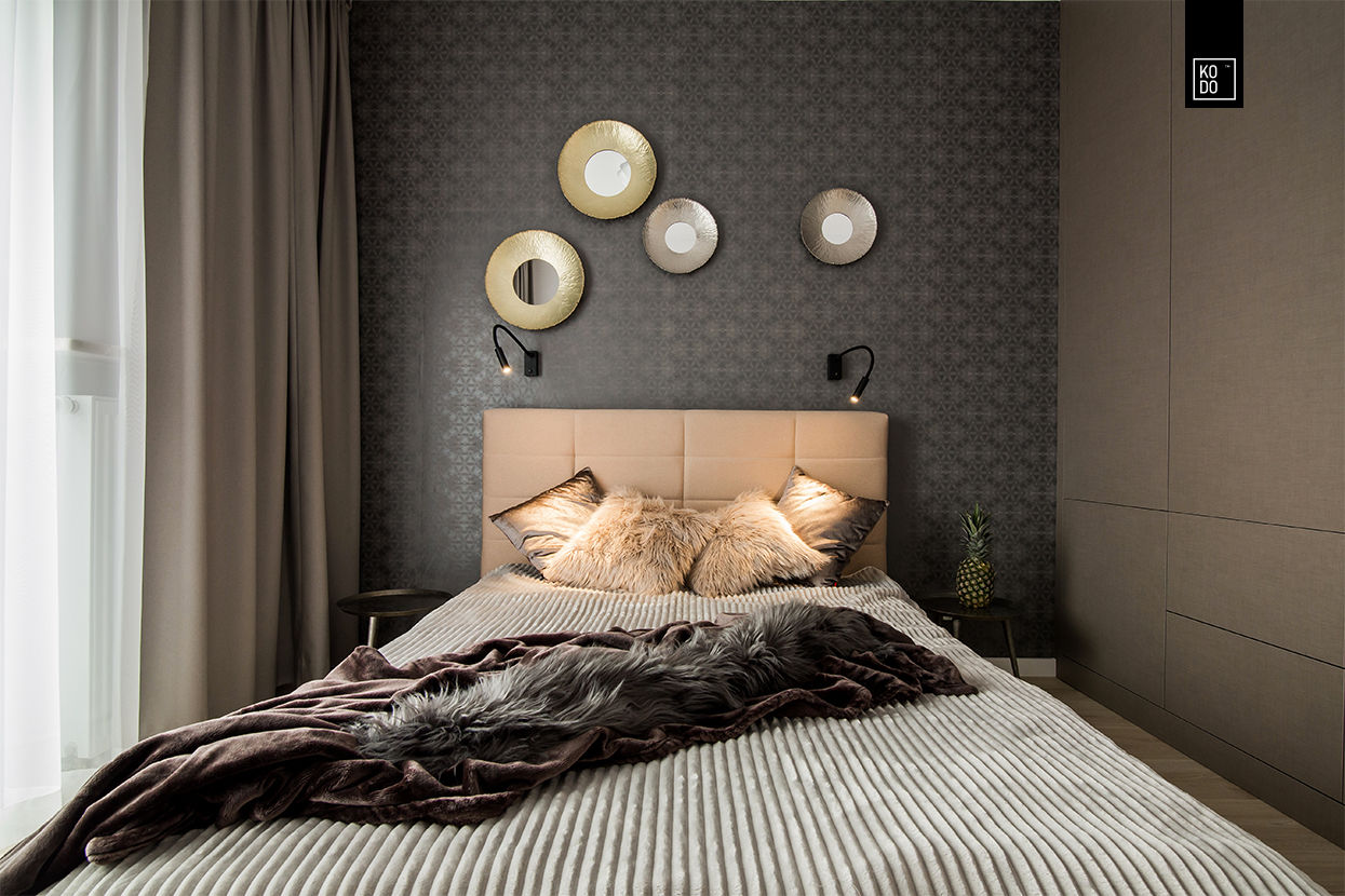 ŚNIADANIE NA MOKOTOWIE KODO projekty i realizacje wnętrz Eclectic style bedroom WNĘTRZAKODO