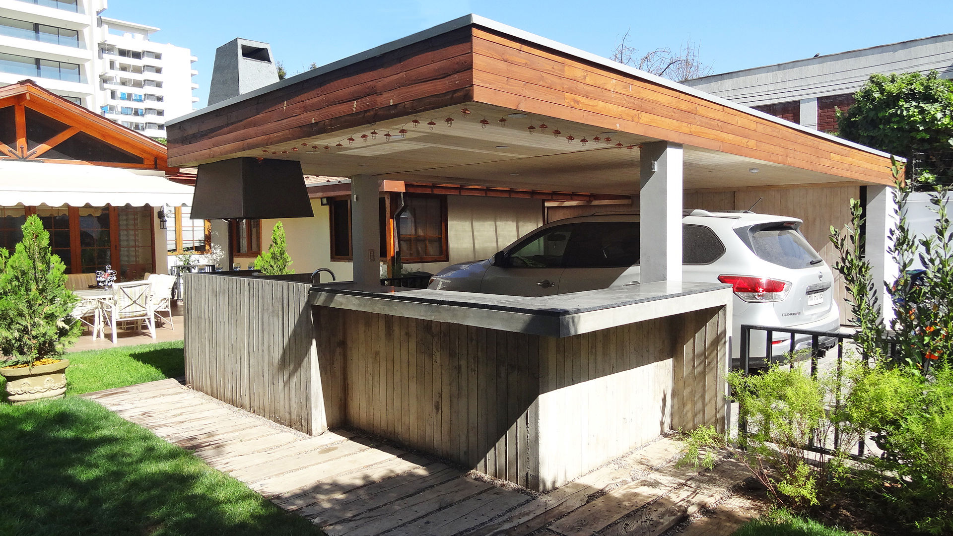 Quincho Hannover, La Reina, m2 estudio arquitectos - Santiago m2 estudio arquitectos - Santiago Minimalist garage/shed