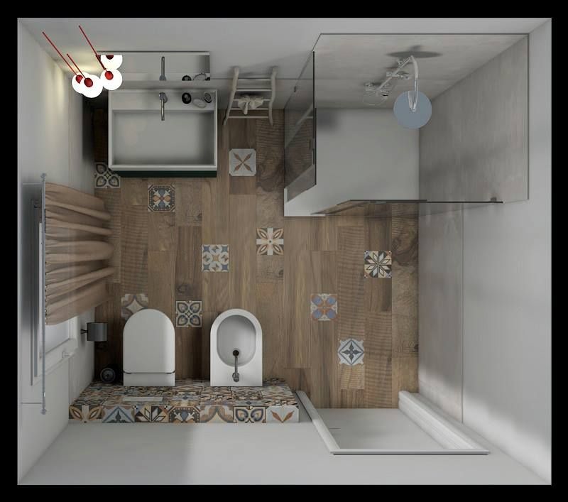 Bagno moderno con Cementine, Fratelli Pellizzari spa Fratelli Pellizzari spa Modern bathroom