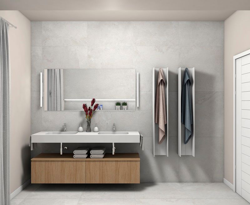 Bagno moderno chiaro in grès, Fratelli Pellizzari spa Fratelli Pellizzari spa Phòng tắm phong cách hiện đại Gạch ốp lát