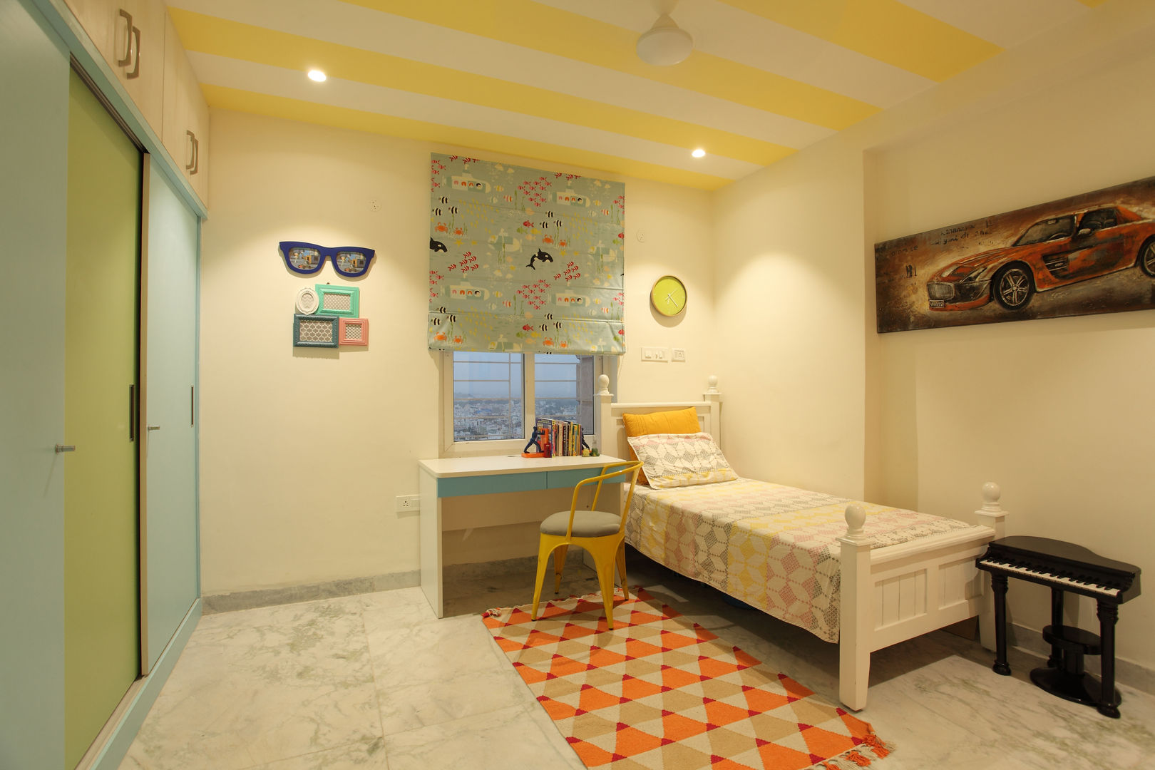 Apartment, Hyderabad, Saloni Narayankar Interiors Saloni Narayankar Interiors Habitaciones para niños de estilo rústico Camas y cunas