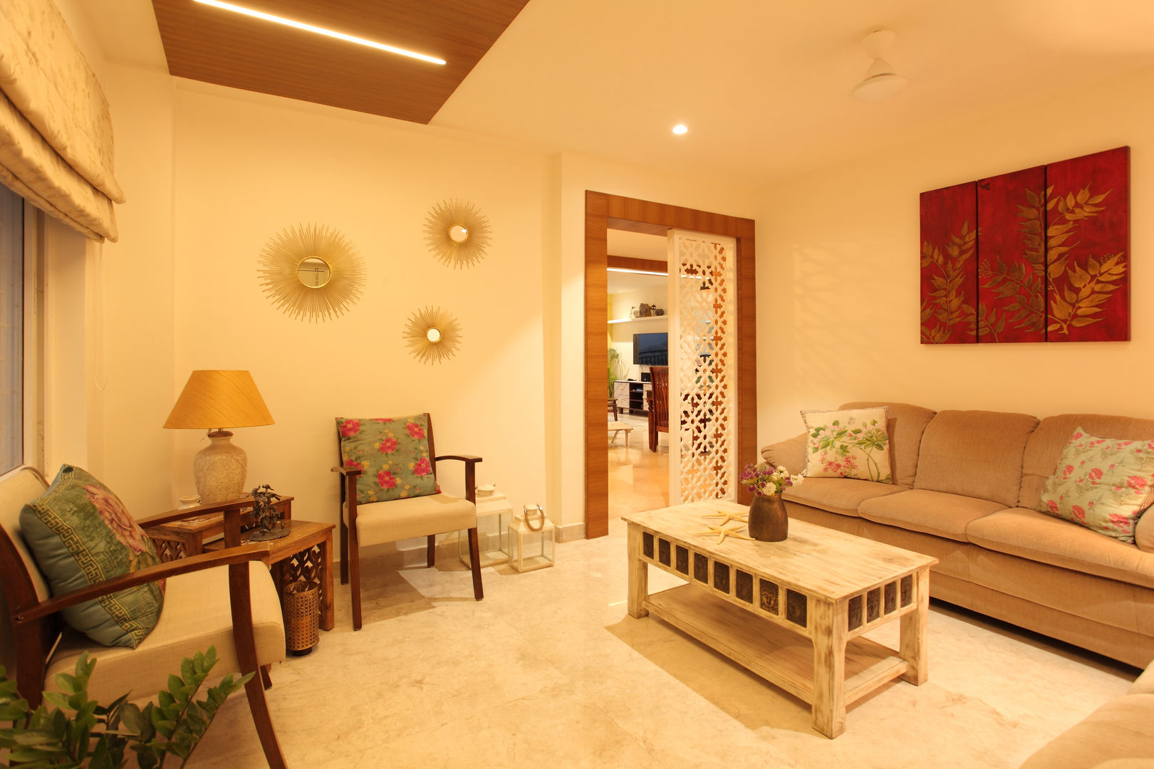 Drawing Room Saloni Narayankar Interiors Rustic style living room Accessories & decoration