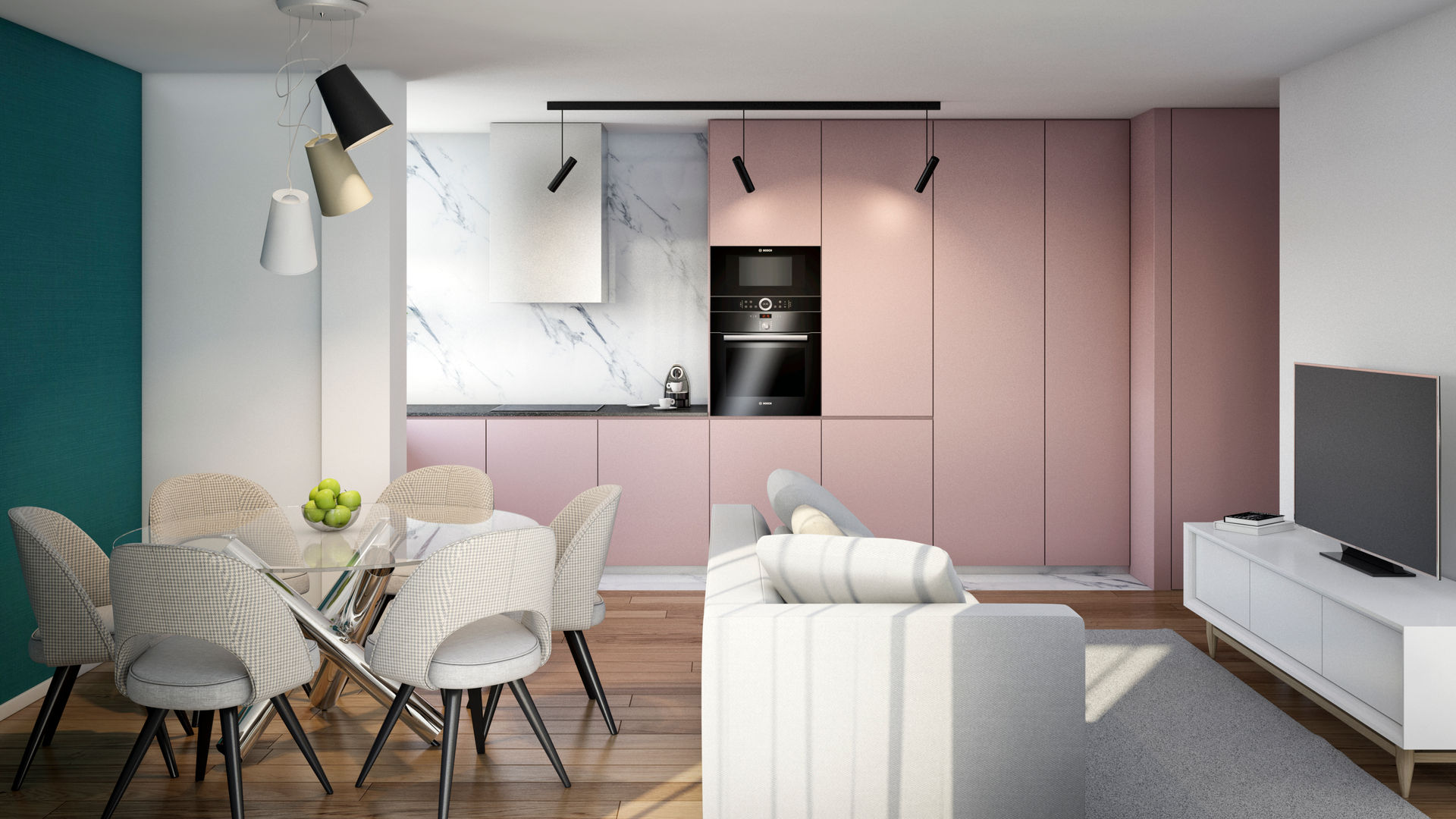 Apartamento Flamingo, Alma Braguesa Furniture Alma Braguesa Furniture Kitchen units MDF