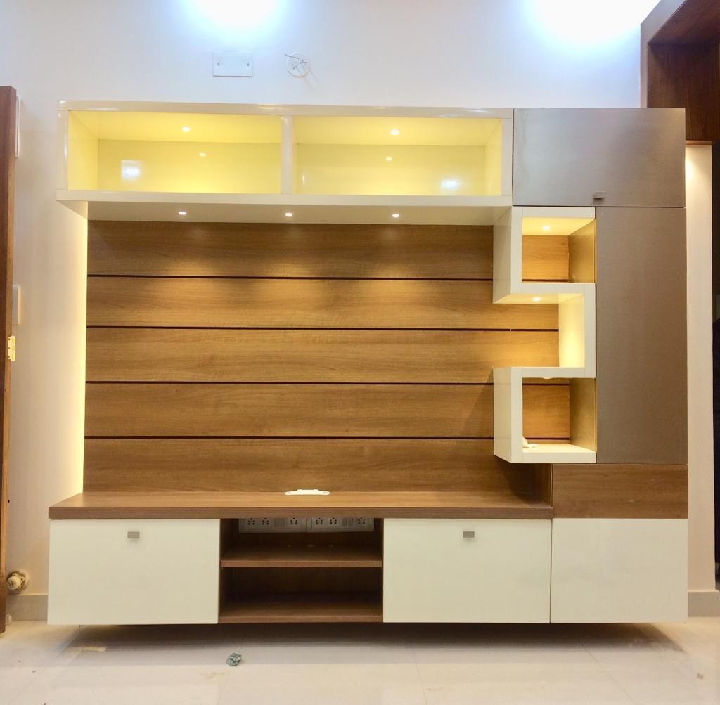 Mrs.Alifiya's Residence, Mahaveer Reviera, J.P.Nagar, Bangalore, Design Space Design Space Phòng khách TV stands & cabinets