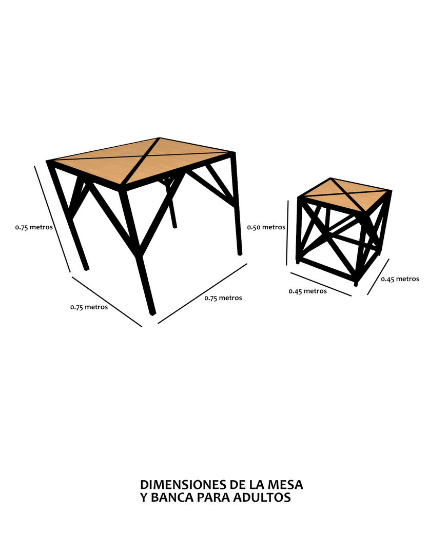 Mesa y banco para adulto. Creer y Crear. Arquitectura/Diseño/Construcción Oficinas y bibliotecas de estilo ecléctico Accesorios y decoración