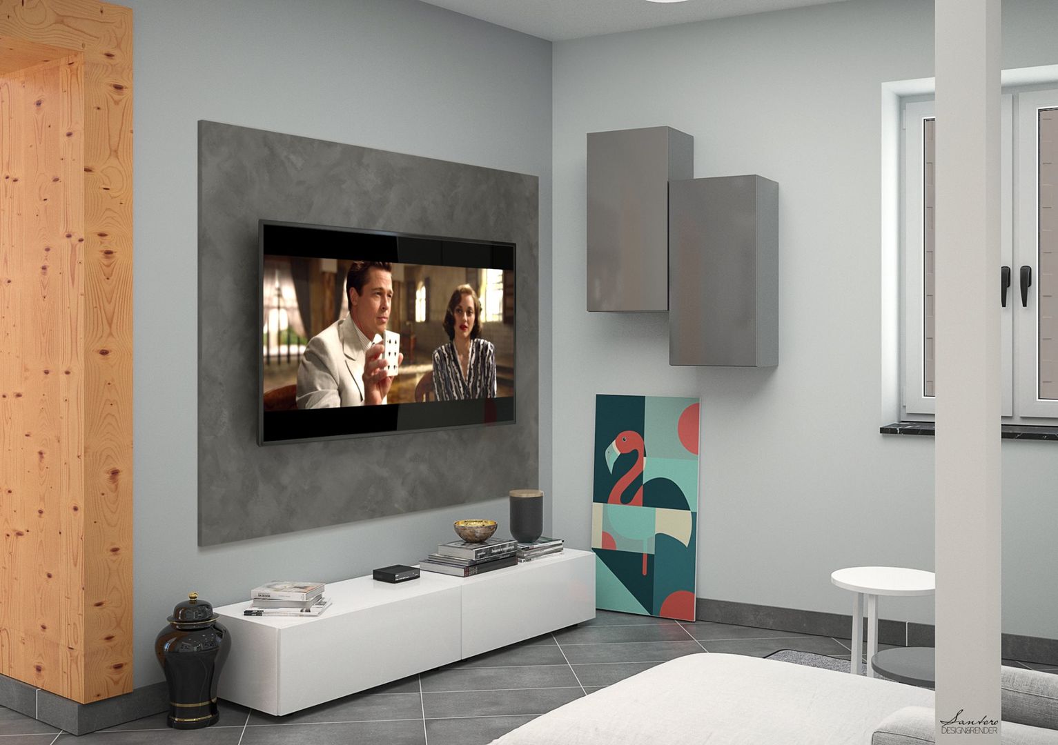 Zone giorno - Design & Render, Santoro Design Render Santoro Design Render Modern Living Room