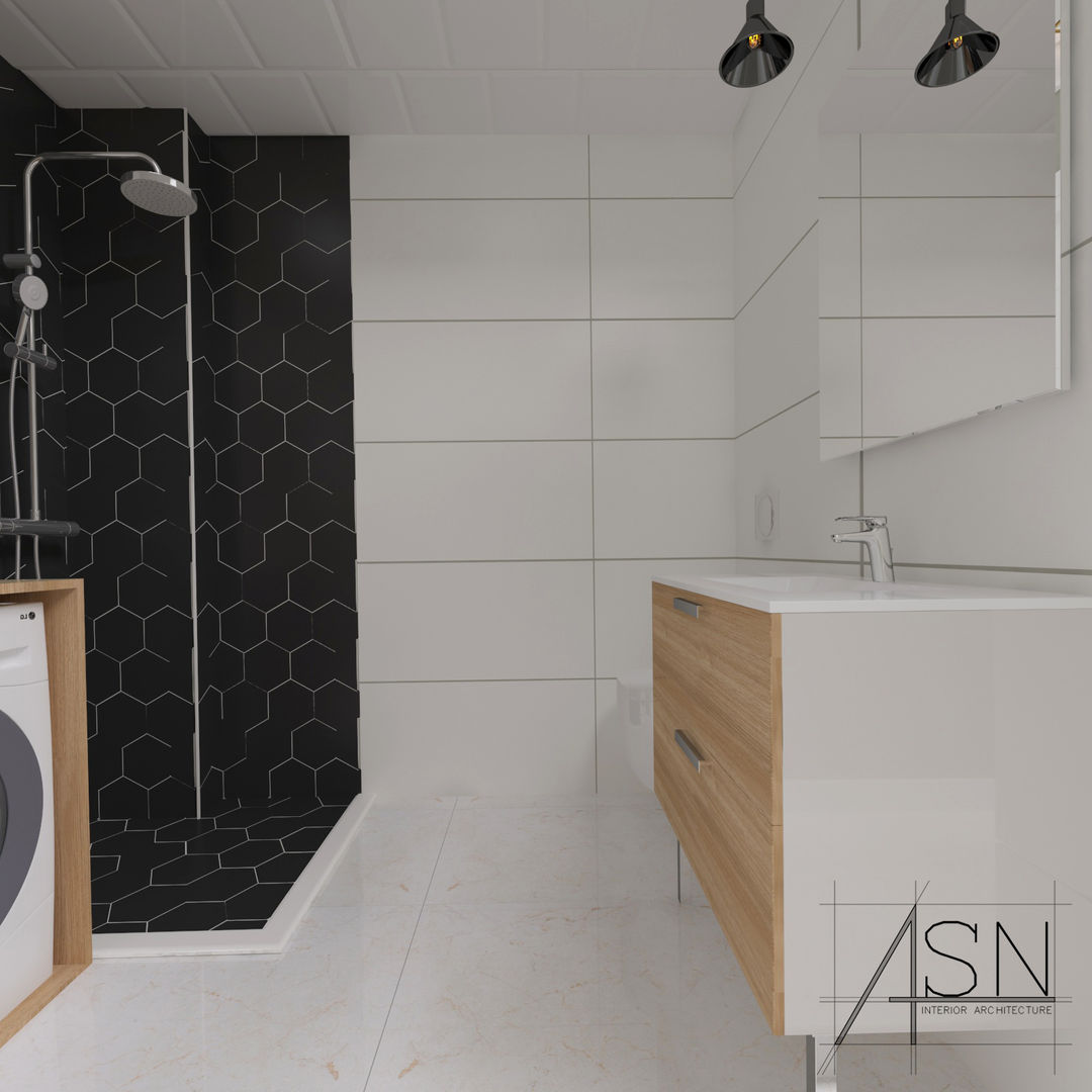 AnahtarTeslim Tadilat, ASN İç Mimarlık ASN İç Mimarlık Baños de estilo escandinavo Cerámico