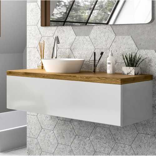 Muebles en combinación de blanco y madera para tu baño en Barcelona, TheBathPoint TheBathPoint Nowoczesna łazienka Meble do przechowywania