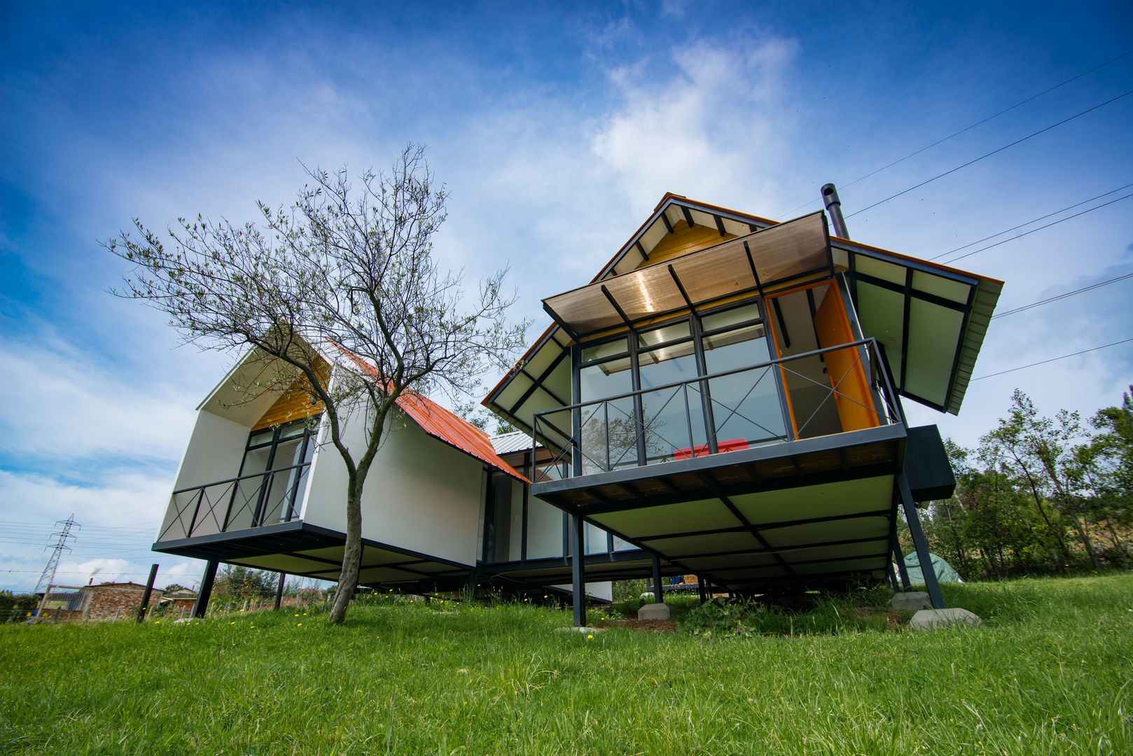 Refugio El Rosal Camacho Estudio de Arquitectura Casas campestres Derivados de madera Transparente vivienda,,modular,,sostenible,,madera,,campo,,rural