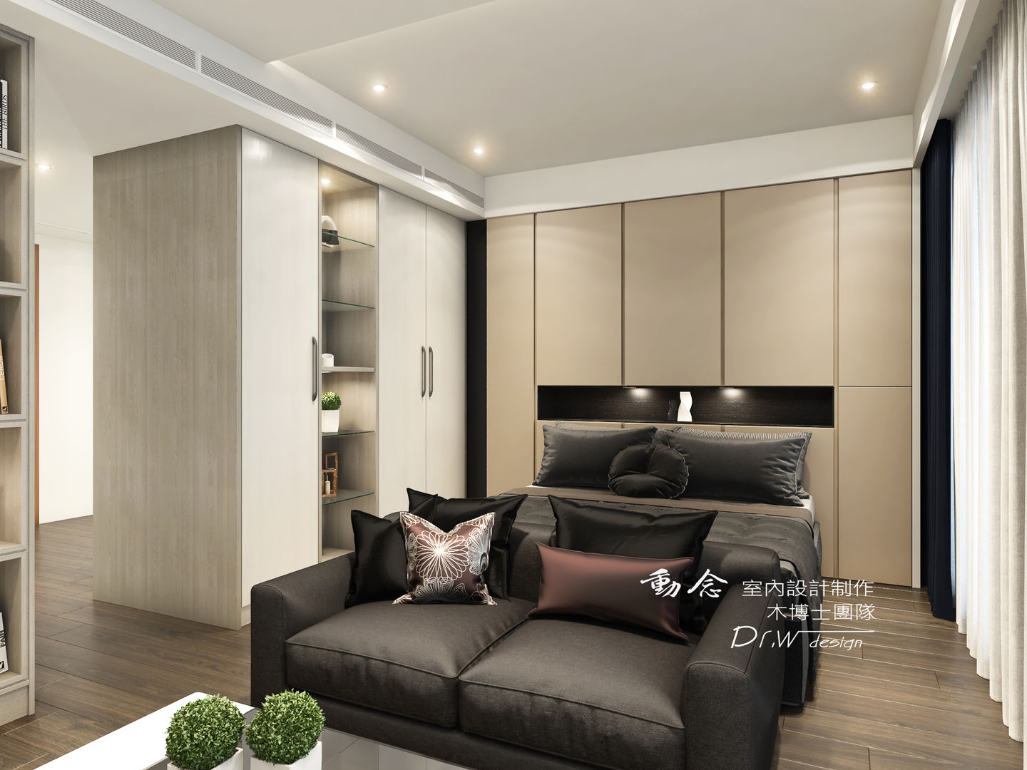 臥室 木博士團隊/動念室內設計制作 Modern style bedroom Wood-Plastic Composite