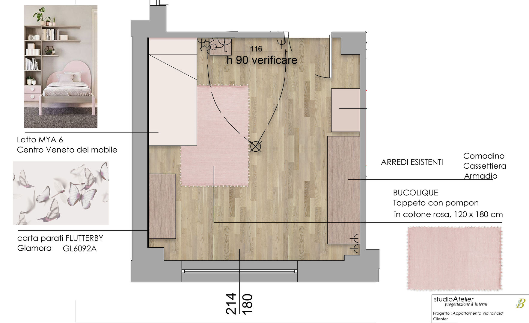 Progettazione d'interni Appartamento a Varese, Silvana Barbato Silvana Barbato Cuartos pequeños