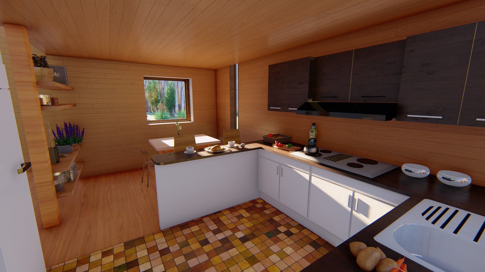 Diseño de Cabaña Rural en Coquimbo, Ekeko Arquitectura Ekeko Arquitectura Built-in kitchens