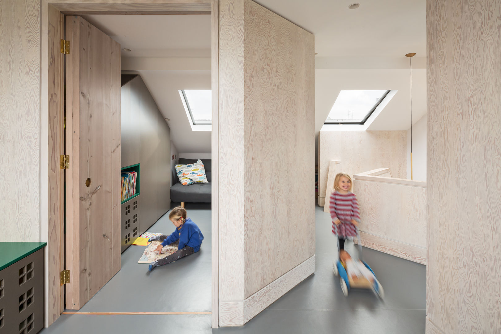 Upstairs Hallway Shape London Modern Corridor, Hallway and Staircase