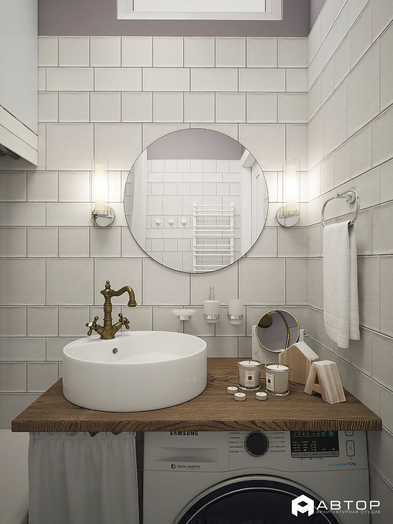 OLMINSKOGO, Архитектурная студия "АВТОР" Архитектурная студия 'АВТОР' Scandinavian style bathroom