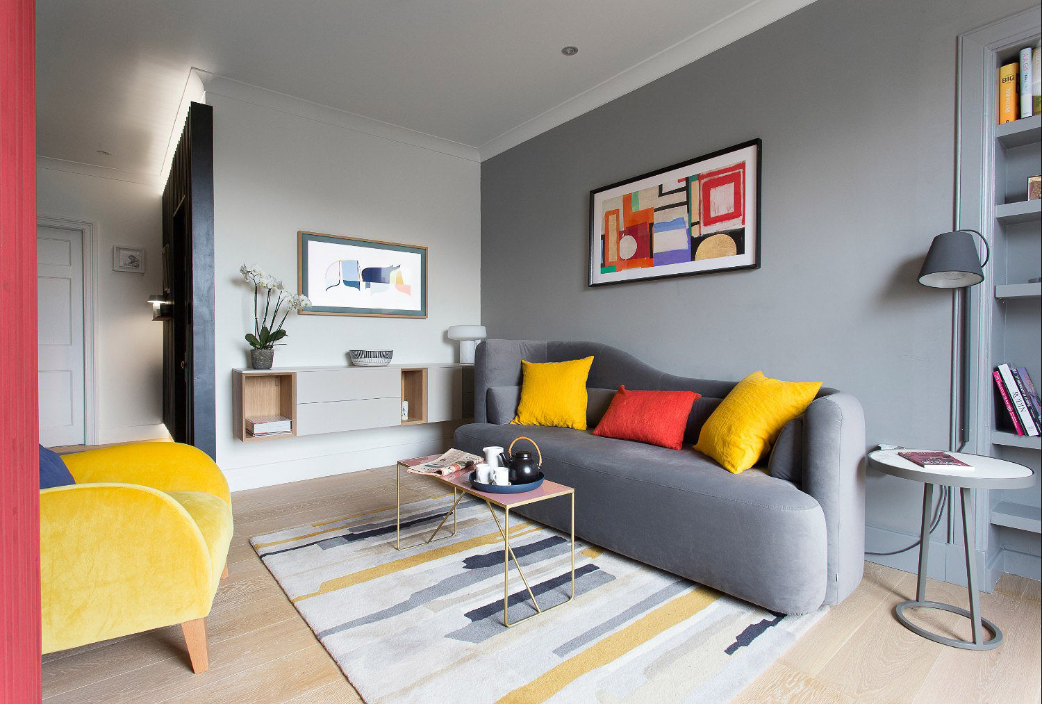 Living room John Wilson Design Modern living room greyroom,contemporary,modern