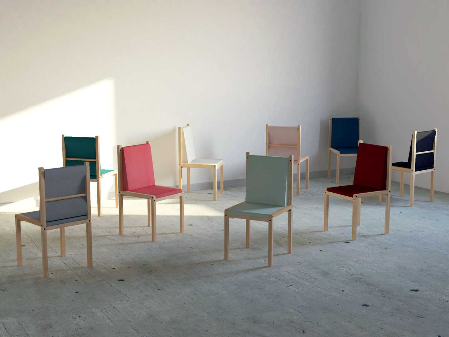 Millichair, Joëlle Bourquin Joëlle Bourquin Minimalist dining room Solid Wood Multicolored Chairs & benches