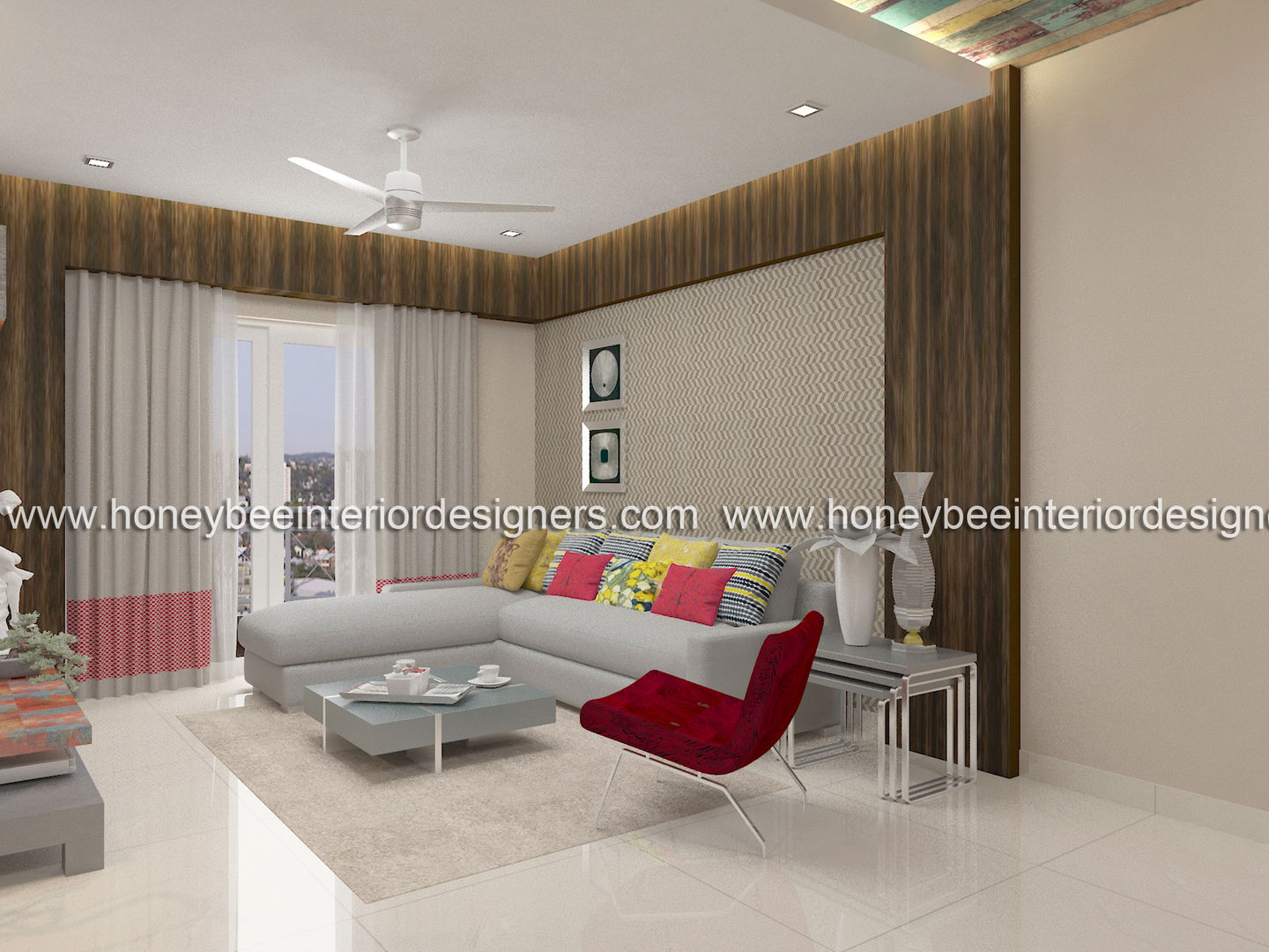 3 BHK Apartment for a young couple, Honeybee Interior Designers Honeybee Interior Designers Phòng khách