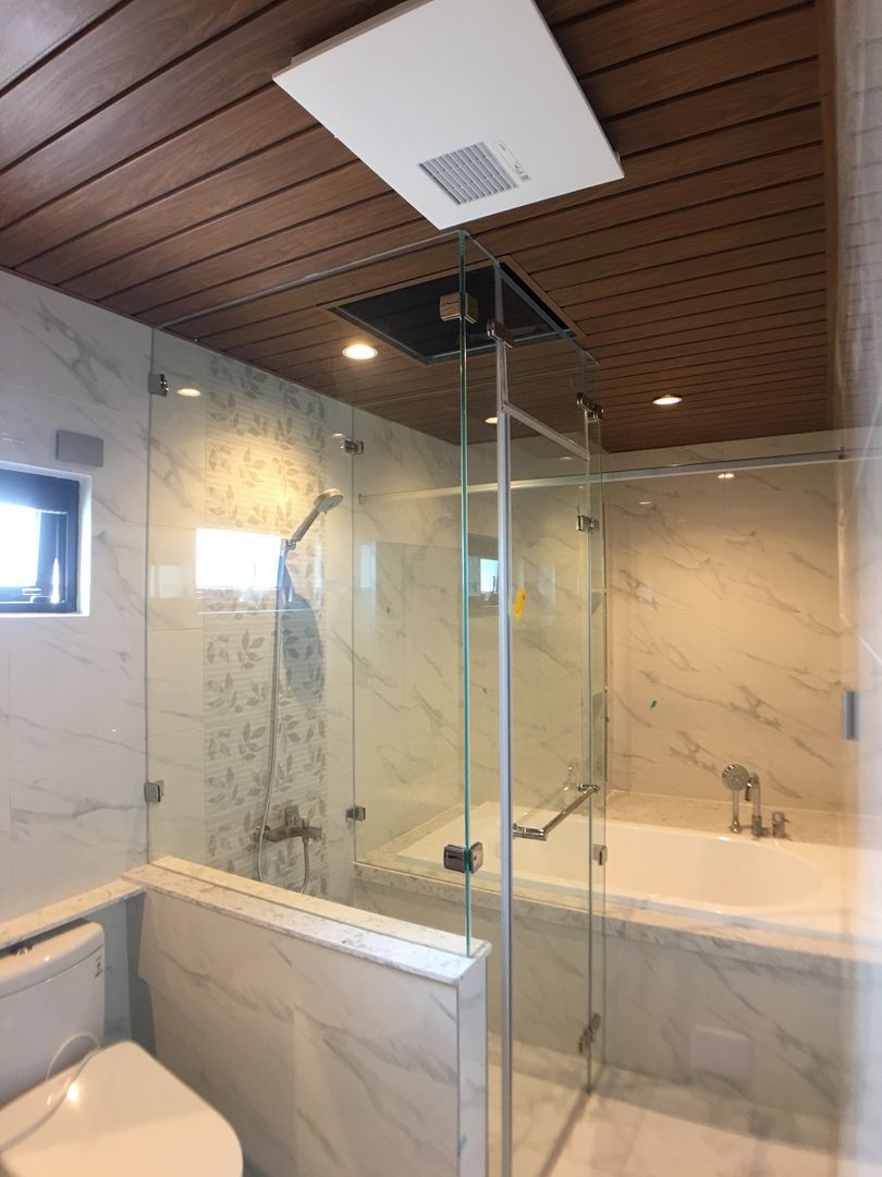3F主臥浴室-蒸氣室-浴缸 houseda Modern bathroom Tiles