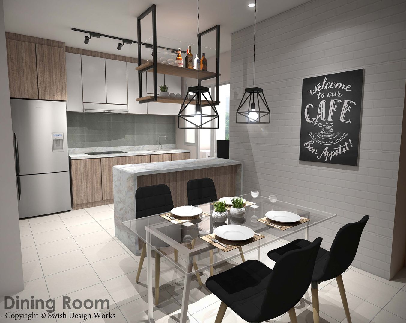 Yishun Ave 6, Swish Design Works Swish Design Works Ruang Makan Gaya Skandinavia