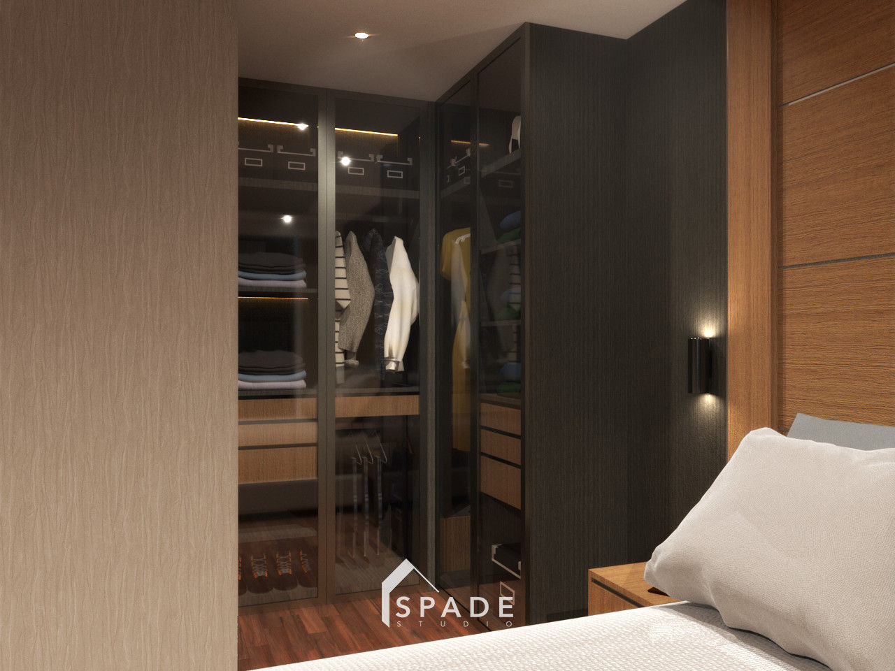 Kensington's Unit Apartment Kelapa Gading, SPADE Studio Indonesia SPADE Studio Indonesia Moderne slaapkamers Garderobe- & ladekasten