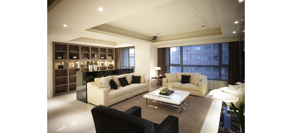 開放式客廳 鼎爵室內裝修設計工程有限公司 Living room